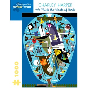 Pomegranate (aa1056) - Charley Harper: "We Think the World of Birds" - 1000 pezzi