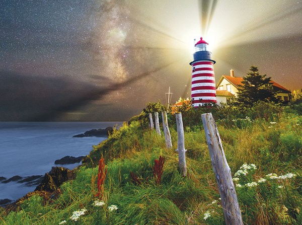 SunsOut (45701) - Michael Blanchette: "Night over West Quoddy Lighthouse" - 1000 pezzi