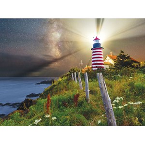 SunsOut (45701) - Michael Blanchette: "Night over West Quoddy Lighthouse" - 1000 pezzi
