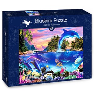 Bluebird Puzzle (70132) - Robin Koni: "Dolphin Panorama" - 500 pezzi