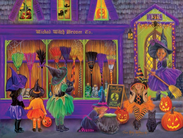 SunsOut (35970) - Tricia Reilly-Matthews: "Witch Broom Shop" - 300 pezzi