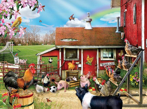 SunsOut (35068) - Lori Schory: "Barnyard Soccer" - 300 pezzi