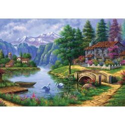 Art Puzzle (5371) - "Lake Village" - 1500 pezzi