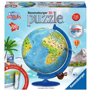 Ravensburger (11160) - "Children's Globe in German" - 180 pezzi