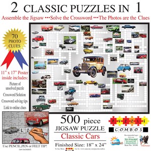 SunsOut (10166) - Irv Brechner: "Puzzle Combo, Classic Cars" - 500 pezzi