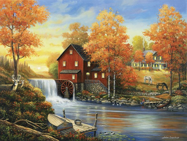 SunsOut (62112) - John Zaccheo: "Sunset at the Old Mill" - 500 pezzi