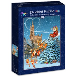 Bluebird Puzzle (70405) - François Ruyer: "Cathédrale de Strasbourg à Noël" - 100 pezzi