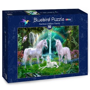 Bluebird Puzzle (70386) - Jan Patrik Krasny: "Rainbow Unicorn Family" - 260 pezzi