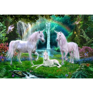 Bluebird Puzzle (70386) - Jan Patrik Krasny: "Rainbow Unicorn Family" - 260 pezzi