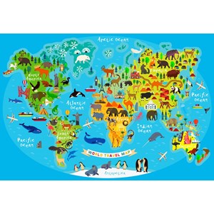 Bluebird Puzzle (70378) - "World Travel Map" - 260 pezzi