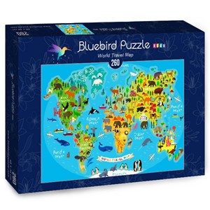 Bluebird Puzzle (70378) - "World Travel Map" - 260 pezzi