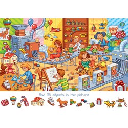 Bluebird Puzzle (70350) - Lyudmyla Kharlamova: "Search and Find, The Toy Factory" - 150 pezzi