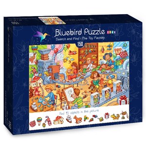 Bluebird Puzzle (70350) - Lyudmyla Kharlamova: "Search and Find, The Toy Factory" - 150 pezzi