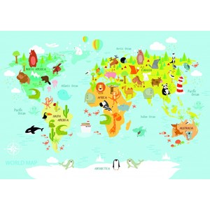 Bluebird Puzzle (70357) - Olga Utchenko: "World Map for Kids" - 150 pezzi