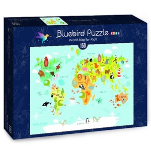 Bluebird Puzzle (70357) - Olga Utchenko: "World Map for Kids" - 150 pezzi