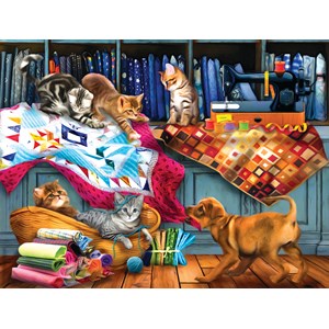 SunsOut (28832) - Tom Wood: "Quilting Room Mischief" - 300 pezzi