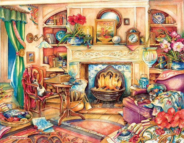 SunsOut (23447) - Kim Jacobs: "Fireside Embroidery" - 1000 pezzi