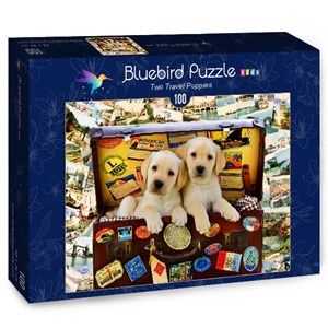 Bluebird Puzzle (70398) - Greg Cuddiford: "Two Travel Puppies" - 100 pezzi