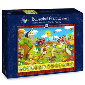 Bluebird Puzzle (70349) - "Search and Find, The Toy Factory" - 100 pezzi