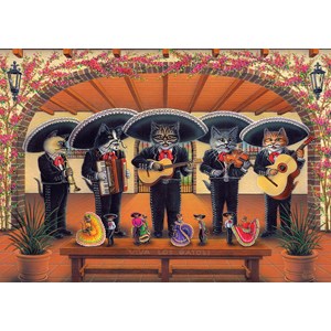 Art Puzzle (5082) - Don Roth: "Flamenco Meow Team" - 500 pezzi