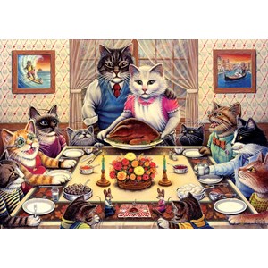 Art Puzzle (5025) - Don Roth: "Cat Family" - 260 pezzi