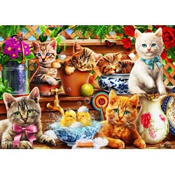 Bluebird Puzzle (70400) - Adrian Chesterman: "Kittens in the Potting Shed" - 100 pezzi