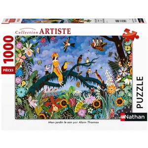Nathan (87633) - Alain Thomas: "Mon Jardin Le Soir" - 1000 pezzi