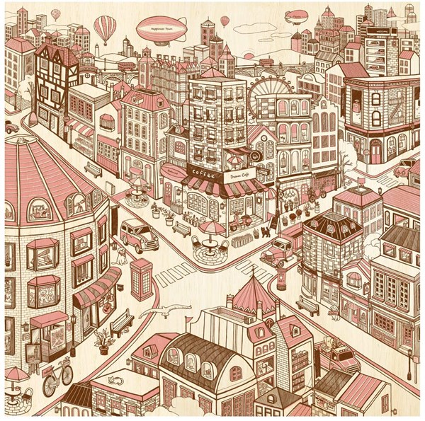 Pintoo (h1788) - "Happiness Town" - 1600 pezzi