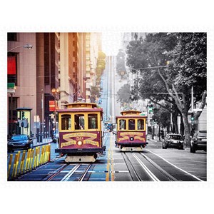 Pintoo (h2044) - "Cable Cars on California Street, San Francisco" - 1200 pezzi