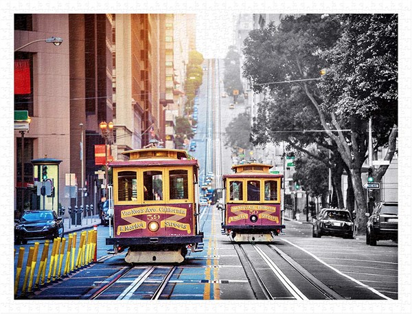 Pintoo (h2044) - "Cable Cars on California Street, San Francisco" - 1200 pezzi