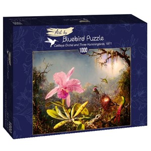 Bluebird Puzzle (60097) - Martin Johnson Heade: "Cattleya Orchid and Three Hummingbirds, 1871" - 1000 pezzi