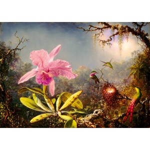 Bluebird Puzzle (60097) - Martin Johnson Heade: "Cattleya Orchid and Three Hummingbirds, 1871" - 1000 pezzi