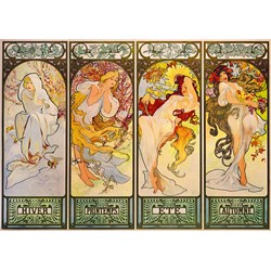 Bluebird Puzzle (60056) - Alphonse Mucha: "Four Seasons, 1900" - 1000 pezzi