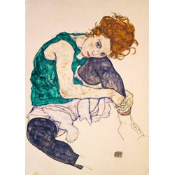 Bluebird Puzzle (60092) - Egon Schiele: "Seated Woman with Legs Drawn Up, 1917" - 1000 pezzi