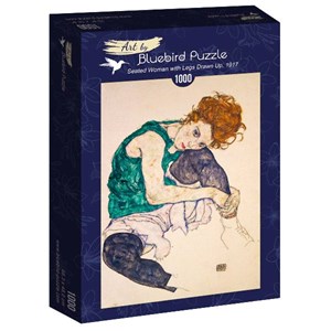 Bluebird Puzzle (60092) - Egon Schiele: "Seated Woman with Legs Drawn Up, 1917" - 1000 pezzi