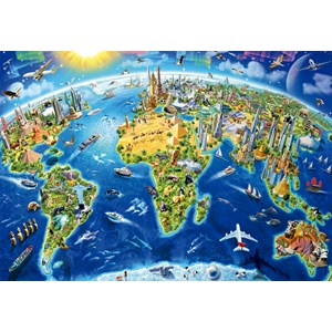 Educa (17129) - Adrian Chesterman: "World Landmarks Globe" - 2000 pezzi