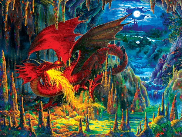 SunsOut (59775) - Liz Goodrick-Dillon: "Fire Dragon of Emerald" - 500 pezzi