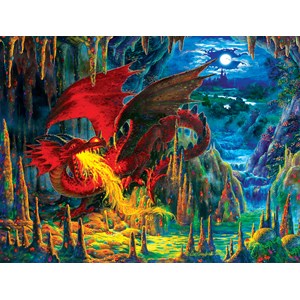 SunsOut (59775) - Liz Goodrick-Dillon: "Fire Dragon of Emerald" - 500 pezzi