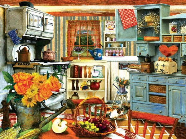 SunsOut (28851) - Tom Wood: "Grandma's Country Kitchen" - 1000 pezzi