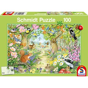 Schmidt Spiele (56370) - "Animals of the Forest" - 100 pezzi