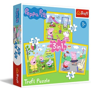 Trefl (34849) - "Peppa's happy day, Peppa Pig" - 20 36 50 pezzi