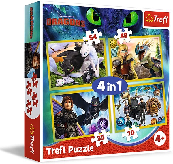 Trefl (34341) - "Dreamworks, Dragons" - 35 48 54 70 pezzi