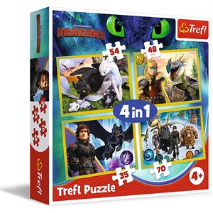 Trefl (34341) - "Dreamworks, Dragons" - 35 48 54 70 pezzi