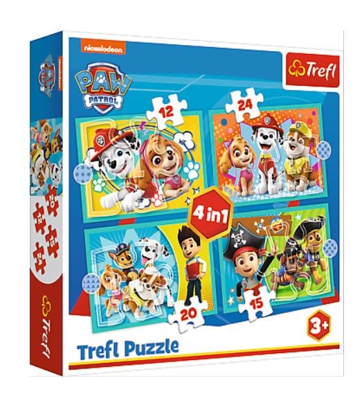Trefl (34346) - "Happy Paw Patrol Team" - 12 15 20 24 pezzi