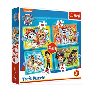 Trefl (34346) - "Happy Paw Patrol Team" - 12 15 20 24 pezzi