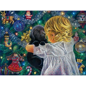 SunsOut (35806) - Tricia Reilly-Matthews: "Puppy for Christmas" - 500 pezzi