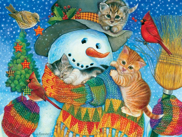SunsOut (71984) - Amy Rosenberg: "Snowman Cuddles" - 500 pezzi