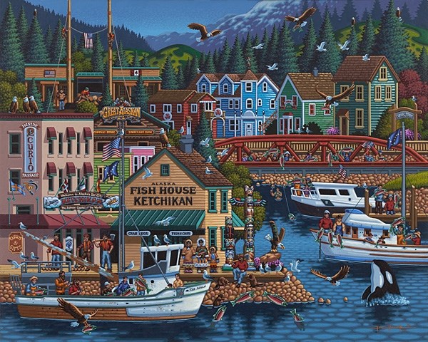 Dowdle Folk Art (00245) - Eric Dowdle: "Ketchikan, Alaska" - 500 pezzi