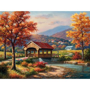 SunsOut (36610) - Sung Kim: "Covered Bridge in Fall" - 500 pezzi