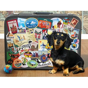 Cobble Hill (52107) - "Dachshund 'Round the World" - 500 pezzi